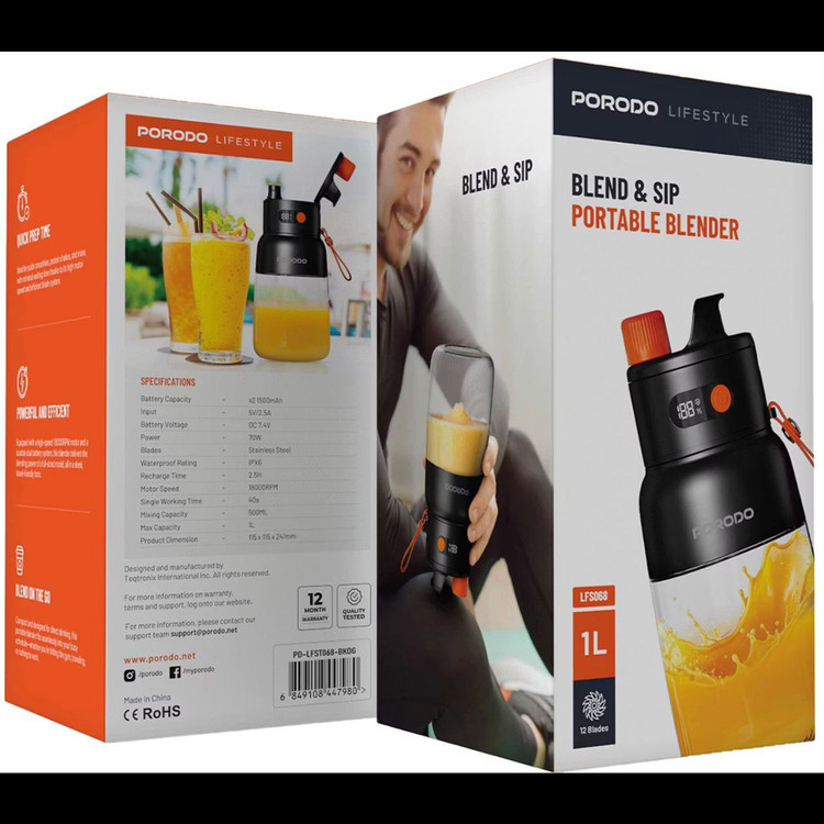 مخلوط کن قابل حمل پرودو مدل PD-LFST068 ظرفیت 1 لیتر