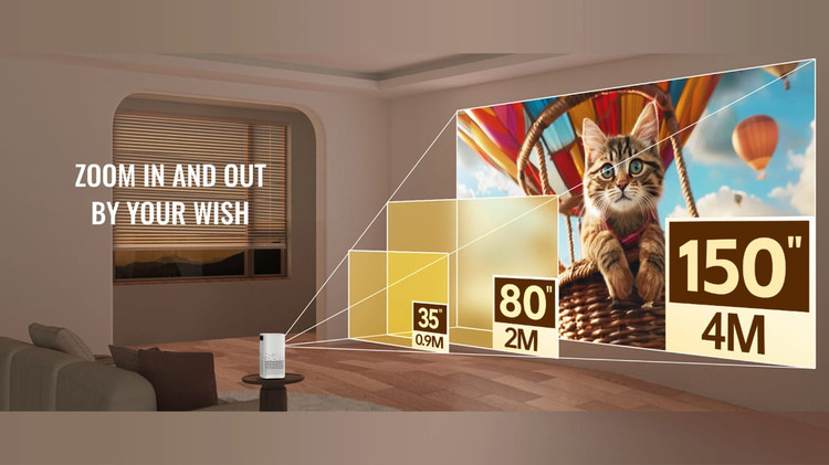 ویدئو پروژکتور اندروید شارژی Mini Portable Projector H1P