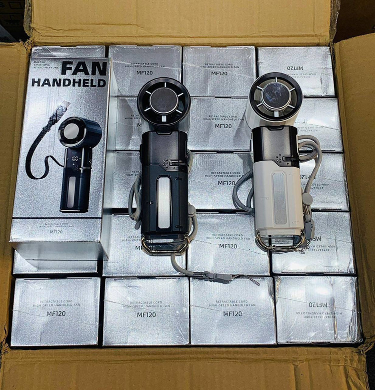 پنکه دستی شارژی با قابلیت شارژ کردن موبایل مدل MF120